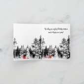 森の中の赤いキツネパインズメリークリスマス シーズンカード (内部)