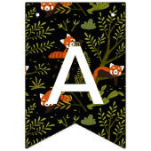 森の中の赤いパンドラ(PANDAS) バンティングフラッグ (第3の旗)