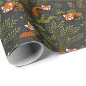 森の中の赤いパンドラ(PANDAS) ラッピングペーパー (ロールコーナー)