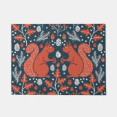 森の中の赤いリス ドアマット (正面)