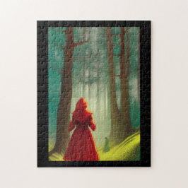 森の中の赤い乗馬のフード子猫の声 ジグソーパズル