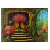 森の中の超現実的なツリーハウス カッティングボード (正面)