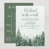 森の中の週末素朴バチェロレッテ 招待状 (正面/裏面)