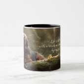 森の中の金髪のダックシュント2トーンのコーヒーマグ ツートーンマグカップ (中央)