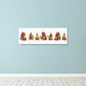 森の中の雪に覆われた冬のシカ キャンバスプリント (インサイチュ (ウッドフロア))