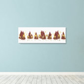 森の中の雪に覆われた冬のシカ キャンバスプリント (インサイチュ (ウッドフロア))