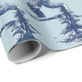 森の中の青いビッグフット ラッピングペーパー (ロールコーナー)