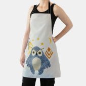 森の中の青い夜型フクロウ エプロン (インサイチュ)