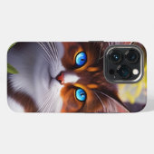 森の中の青い目の猫 iPhoneケース (裏面横)