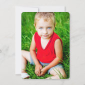 森の中の青い象の男の子の誕生日パーティー 招待状 (裏面)