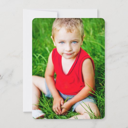 森の中の青い象の男の子の誕生日パーティー 招待状 (裏面)