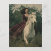 森の中の馬と騎手 ポストカード (正面)