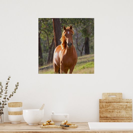 森の中の馬 ポスター (キッチン)