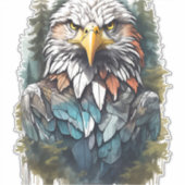 森の中の鷲の頭 シール (正面)