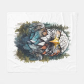 森の中の鷲の頭 フリースブランケット (正面(横))