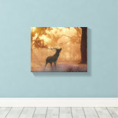 森の中の鹿 キャンバスプリント (インサイチュ (ウッドフロア))