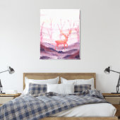 森の中の鹿 キャンバスプリント (インサイチュ (寝室))