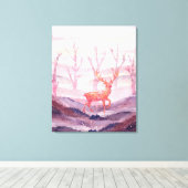 森の中の鹿 キャンバスプリント (インサイチュ (ウッドフロア))