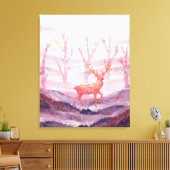 森の中の鹿 キャンバスプリント (インサイチュ (リビング))