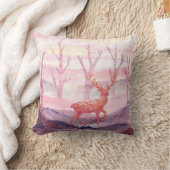 森の中の鹿 クッション (ブランケット)