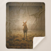 森の中の鹿 シェルパブランケット (正面)