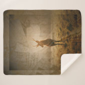 森の中の鹿 シェルパブランケット (正面(横))