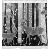 森の中の鹿 シャワーカーテン (正面)