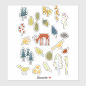 森の中の鹿 シール (シート)