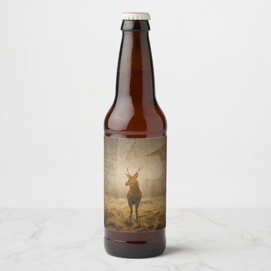 森の中の鹿 ビールラベル (正面)