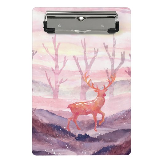 森の中の鹿 ミニクリップボード (正面)