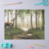 森の中の鹿 薄葉紙 (クラフト)