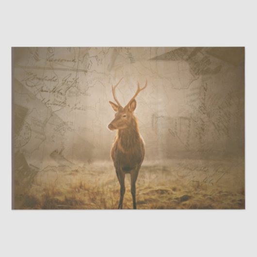 森の中の鹿 薄葉紙 (正面)