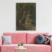 森の中の鹿(Gustave Courbet) キャンバスプリント (インサイチュ (リビング))