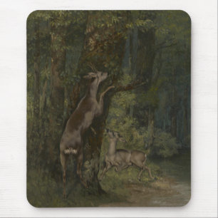 森の中の鹿(Gustave Courbet) マウスパッド