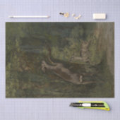 森の中の鹿(Gustave Courbet) 薄葉紙 (クラフト)