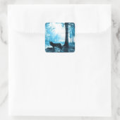 森の中の黒い狼 スクエアシール (バッグ)