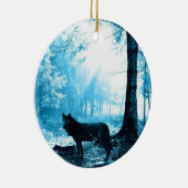 森の中の黒い狼 セラミックオーナメント (右)