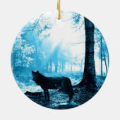 森の中の黒い狼 セラミックオーナメント (裏面)
