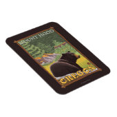 森の中の黒熊 – オレゴン州山フード マグネット (右側)