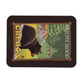 森の中の黒熊 – オレゴン州山フード マグネット (横)