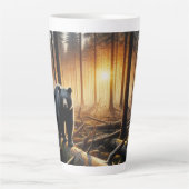 森の中の黒熊 カフェラテマグ (正面)