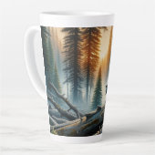 森の中の黒熊 カフェラテマグ (左アングル)