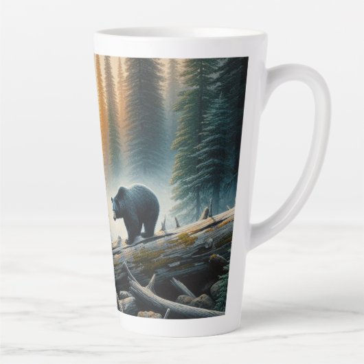 森の中の黒熊 カフェラテマグ (右)