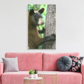 森の中の黒熊 キャンバスプリント (インサイチュ (リビング))