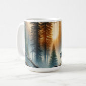 森の中の黒熊 コーヒーマグカップ (正面左)