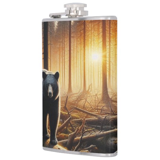 森の中の黒熊 フラスク (左)