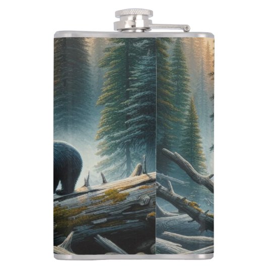 森の中の黒熊 フラスク (裏面)