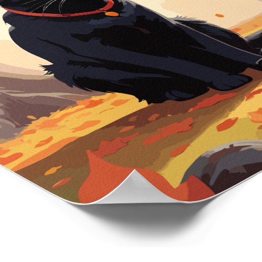 森の中の黒猫 ポスター (角)