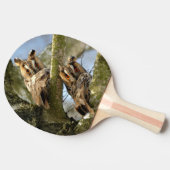 森の中の2つのフール、鳥、野生動物ピンポンP 卓球ラケット (横)