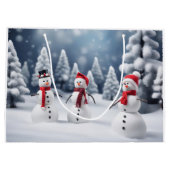 森の中の3雪だるま ラージペーパーバッグ (裏面)